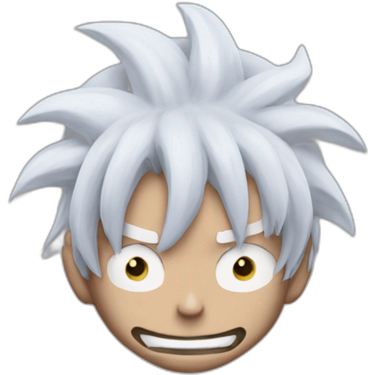 Luffy gear 5 with white hair  emoji