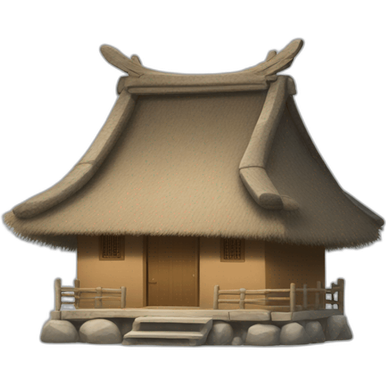 a Chinese-style hut with a thatched roof emoji