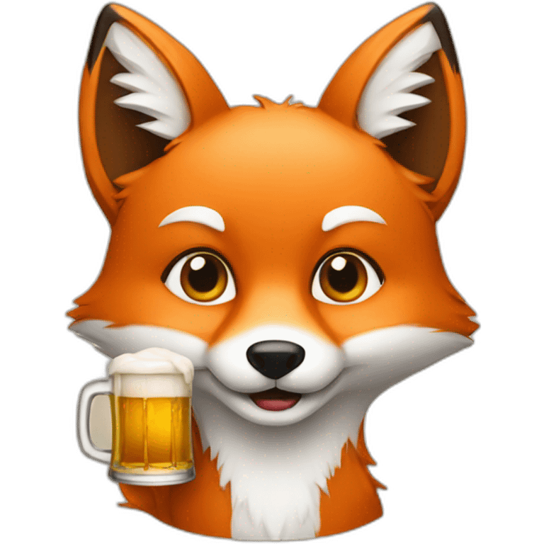 fox with beer emoji