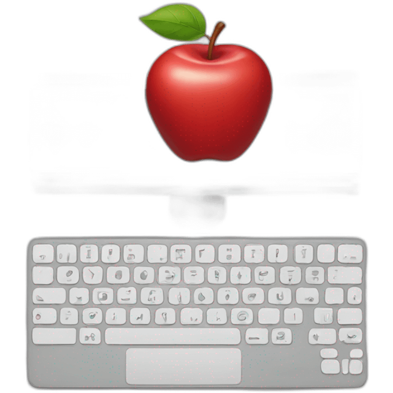 red apple with keyboard emoji