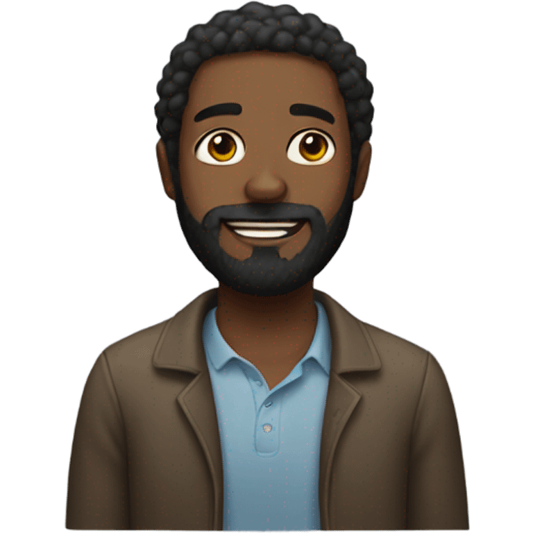 Black man with beard emoji