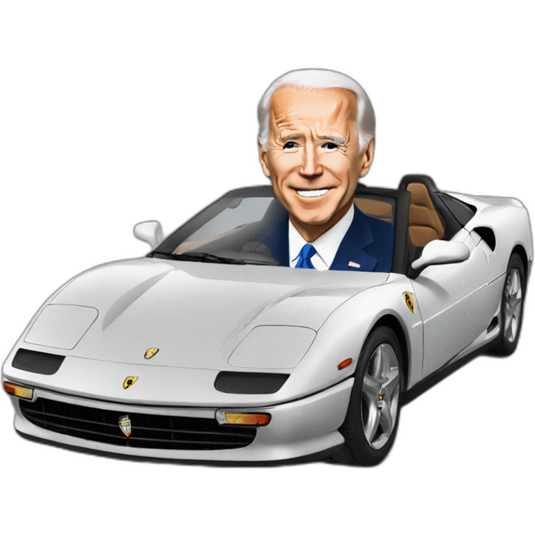 Biden on a Ferrari emoji