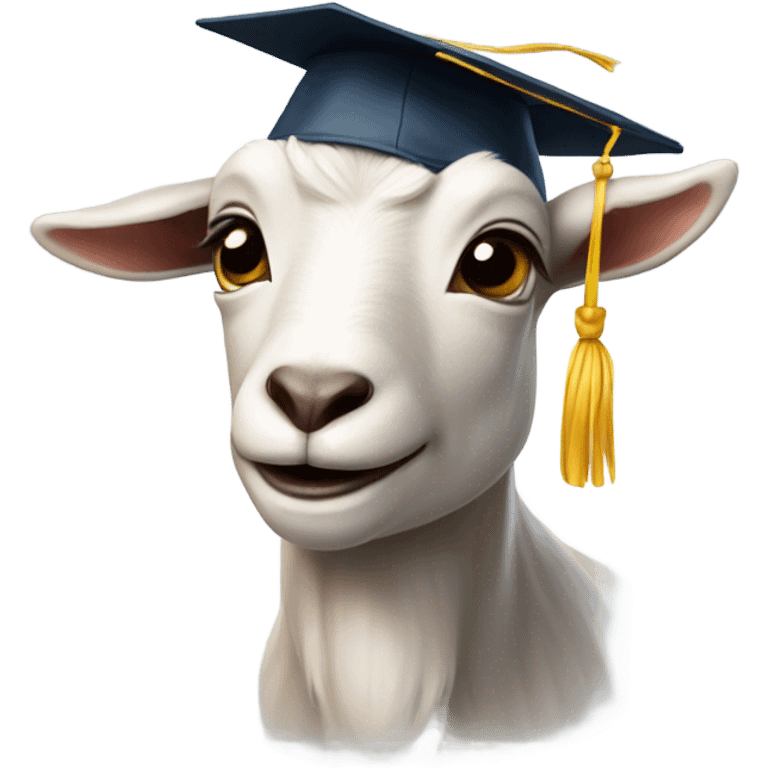 smirking goat with graduation hat emoji