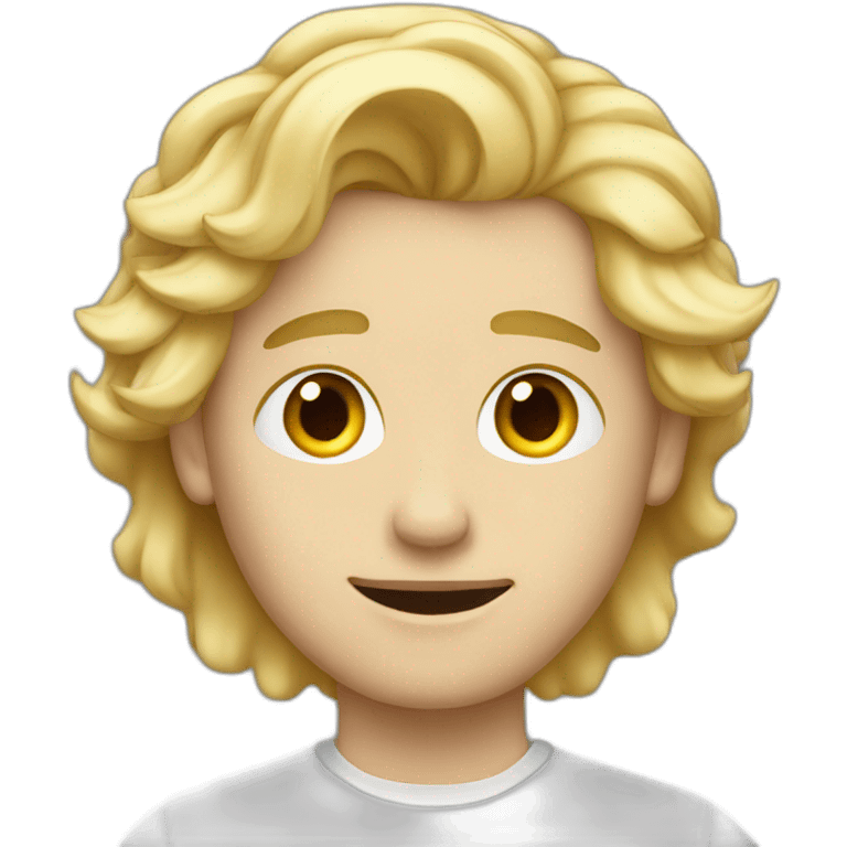 white young man with blonde hair coding on a macbook emoji