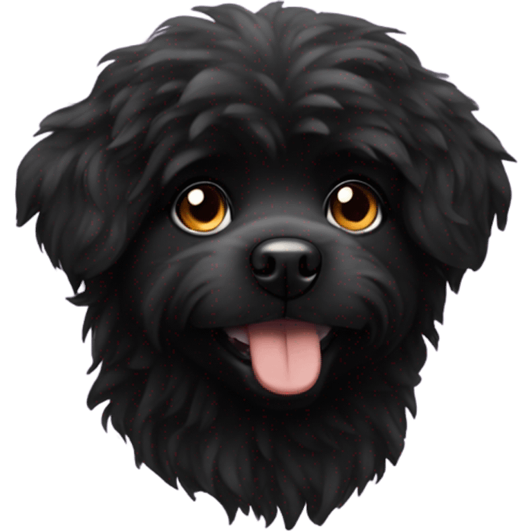 fluffy black dog  emoji