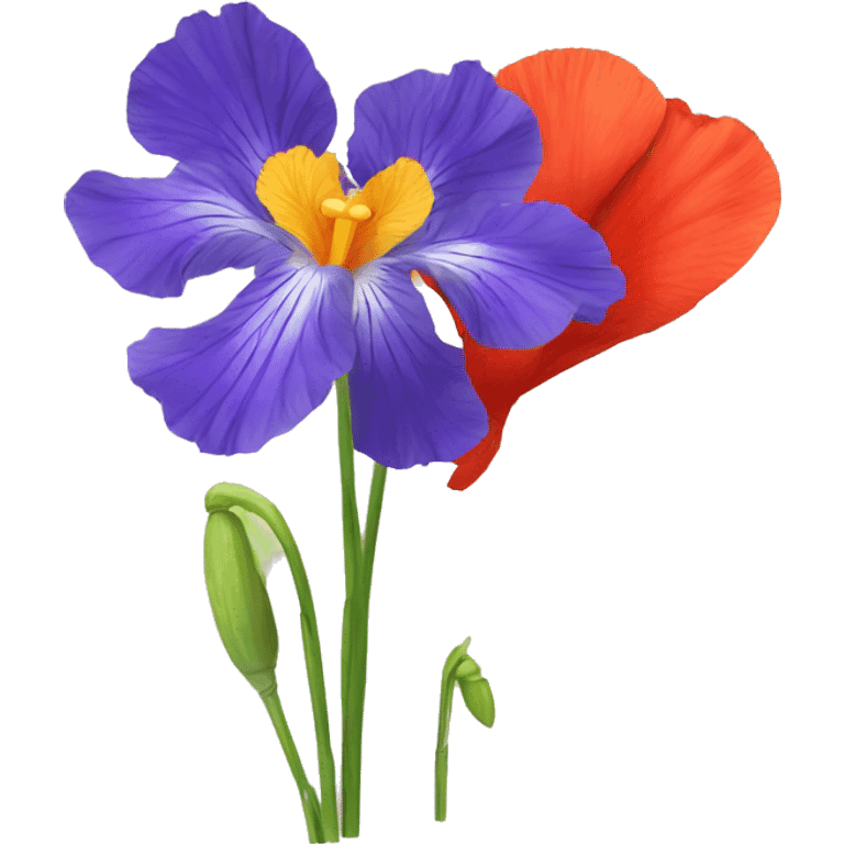 Poppy and iris flower emoji