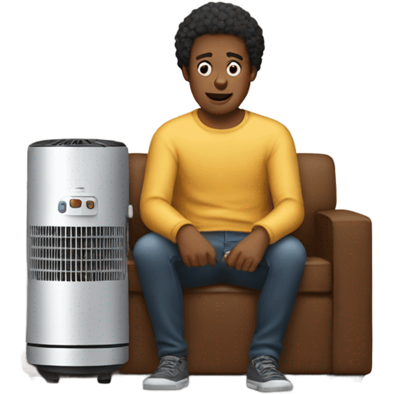 Sitting in front of heater emoji