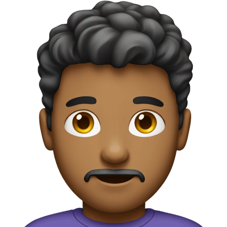 Young mixed man with a goatee wearing a collared t shirt emoji