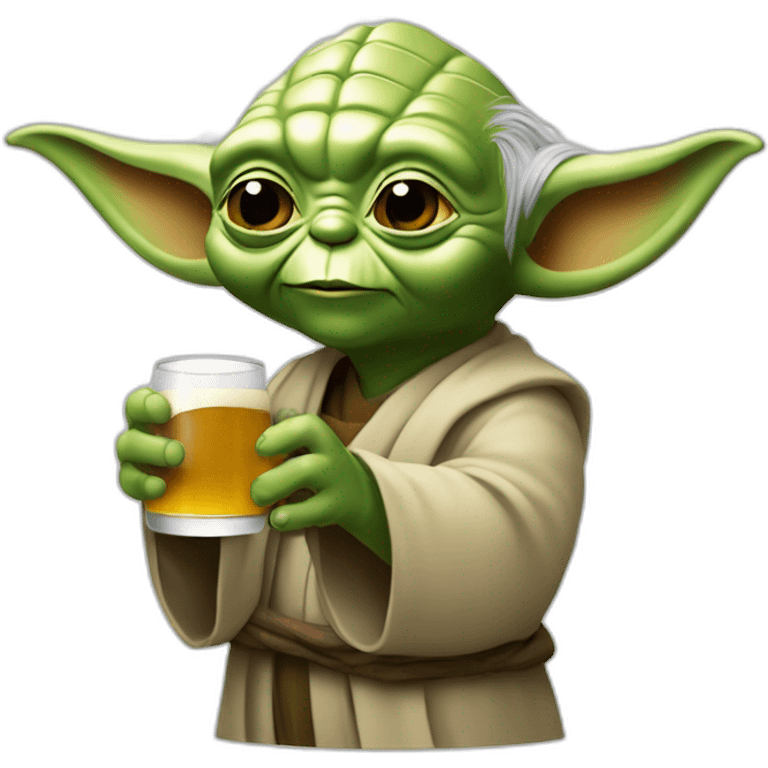 Yoda qui bois une bière emoji