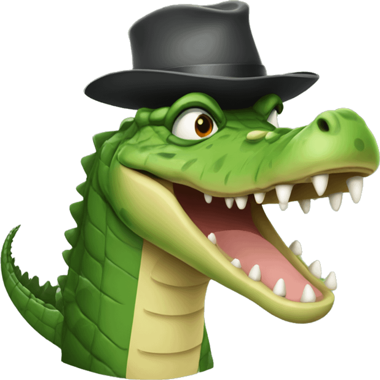 Crocodile with a hat emoji