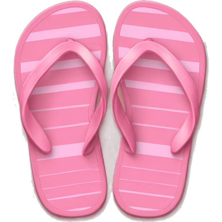 flip flops, colour pink with light rose stripes.  emoji