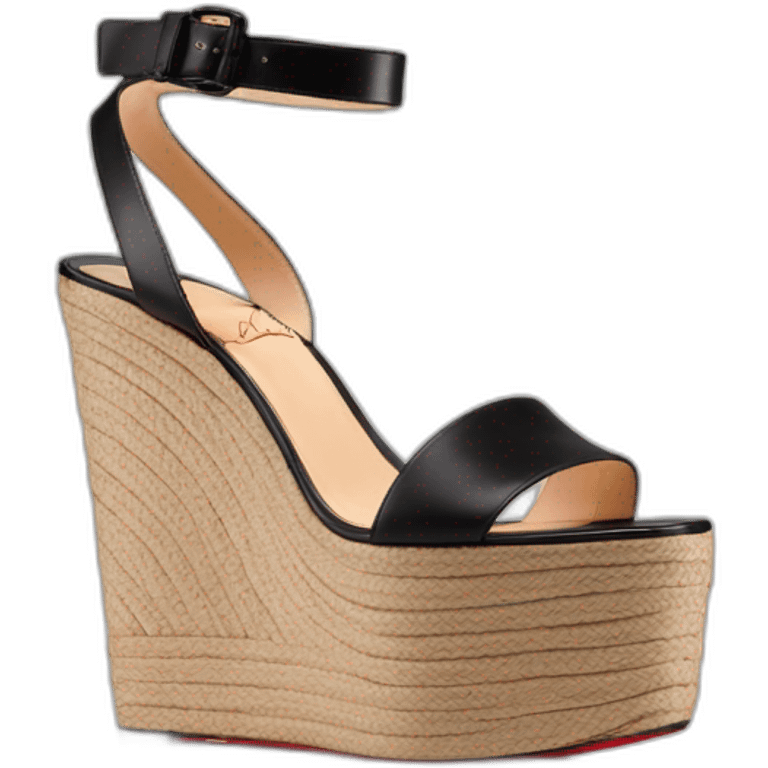 Platform wedges black louboutin sandal emoji