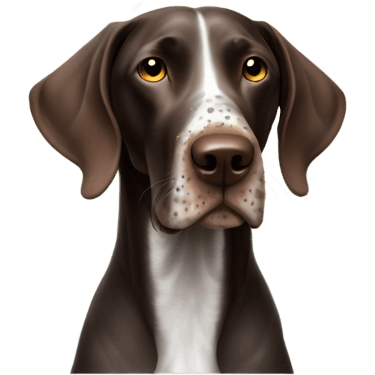 German shorthair with party horn and confetti emoji