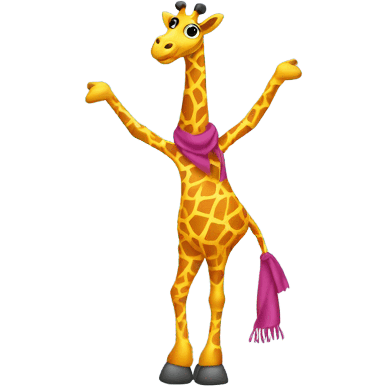 Disco dancing giraffe wearing a scarf  emoji