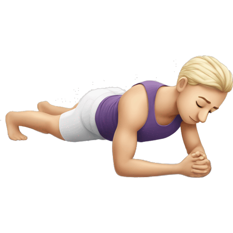 white doing plank on yoga mat emoji