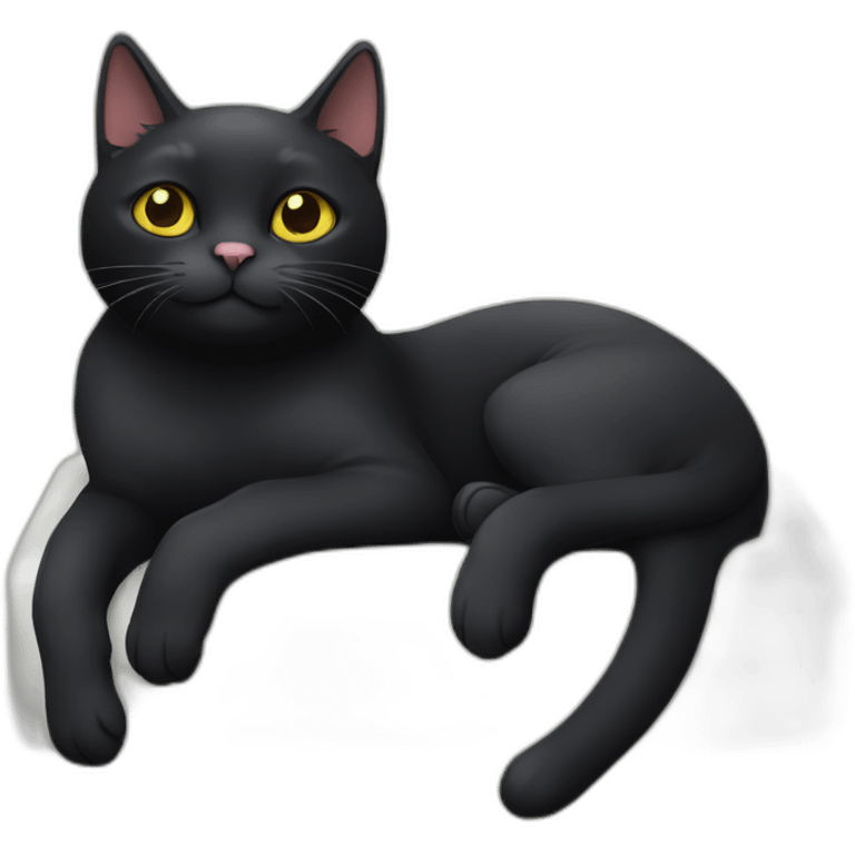 black cat and calcico cat chilling emoji