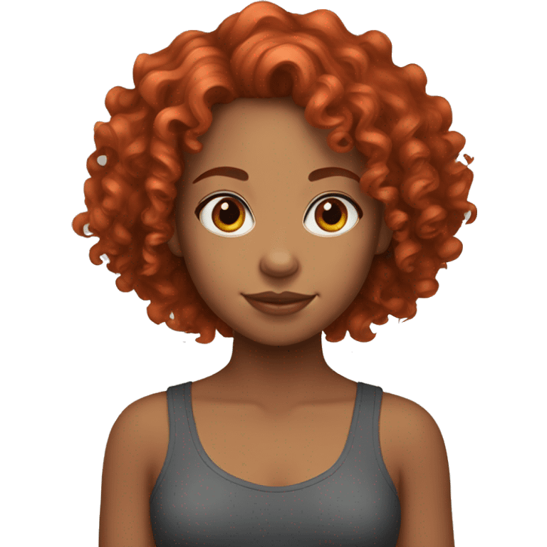 Curly Red hair mixed race girl emoji