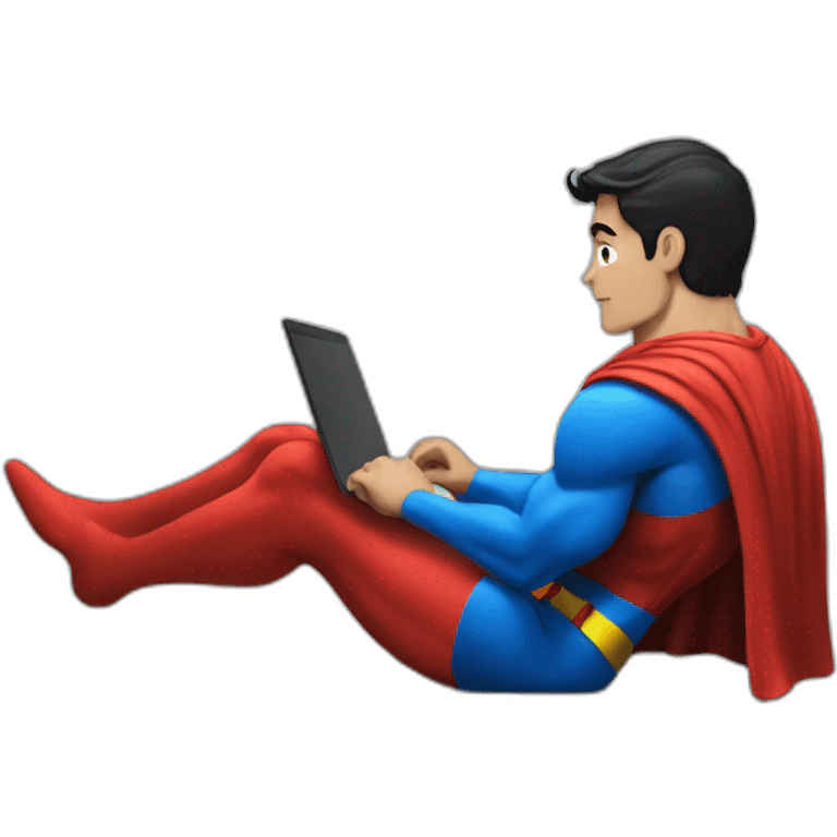 superman usando laptop emoji