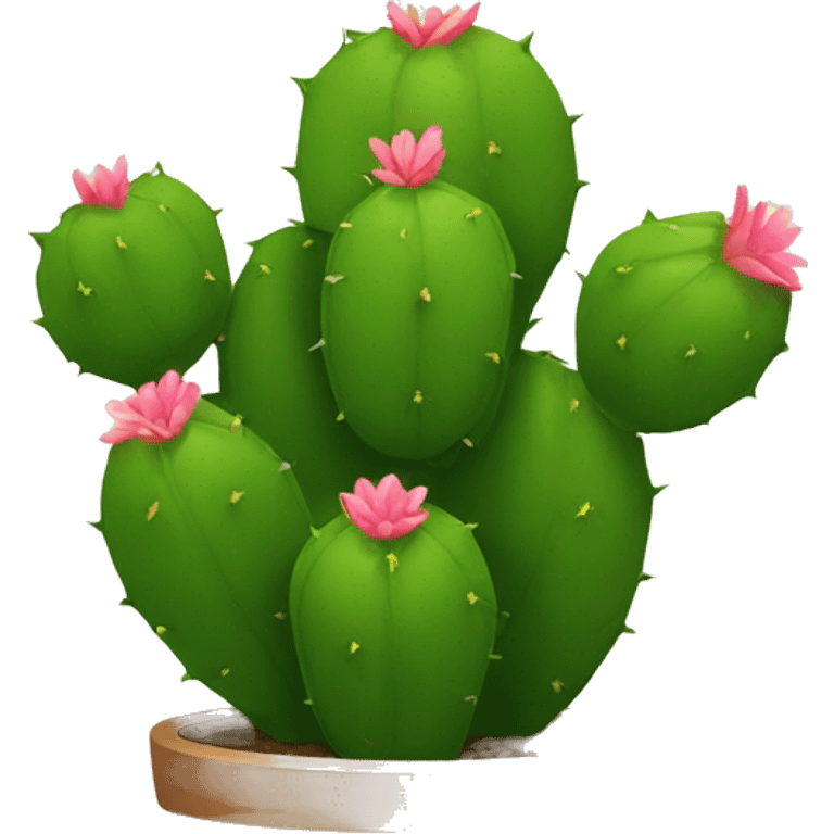 round Nopal + no pot + no flowers emoji