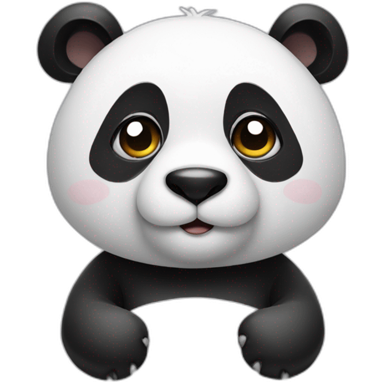 panda looking at data emoji