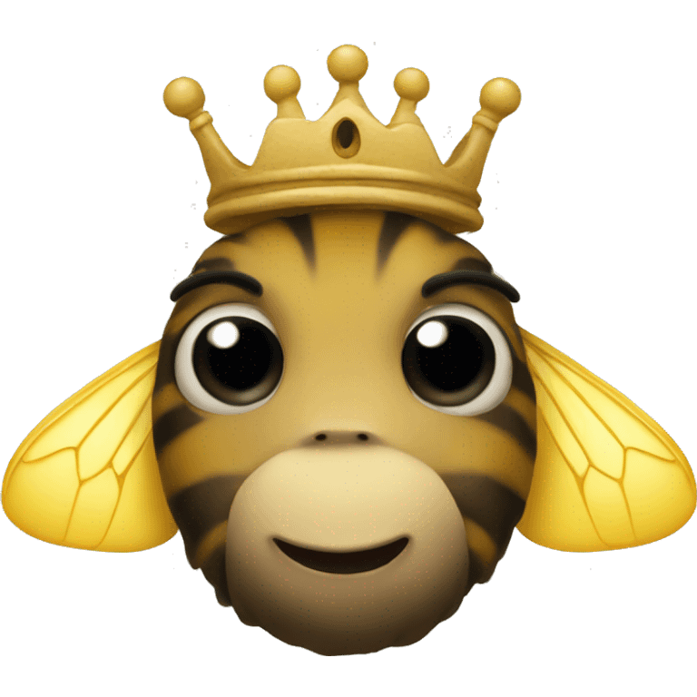 bee with a crown on the head and cute emoji