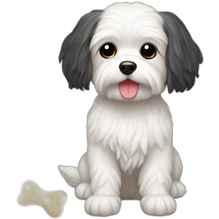 dog Maltese with toys emoji