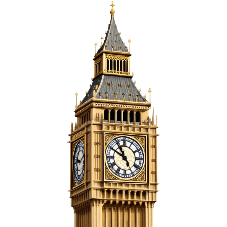 Cinematic Realistic Big Ben Landmark Emoji, showcasing the historic clock tower in exquisite detail rendered with dynamic lighting and rich textures that highlight its timeless grandeur. emoji