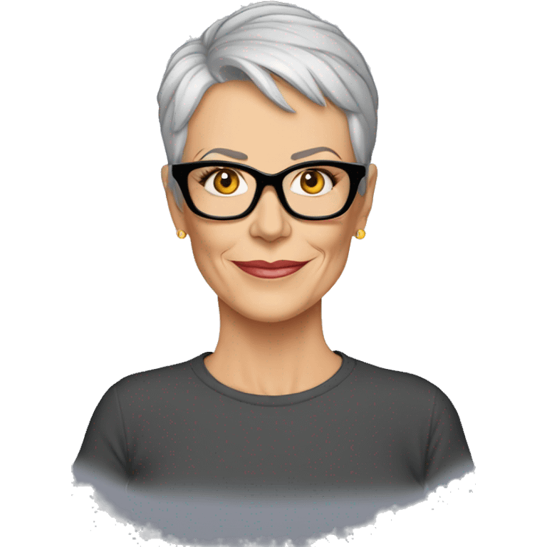 jamie lee curtis cartoon wearing tee emoji