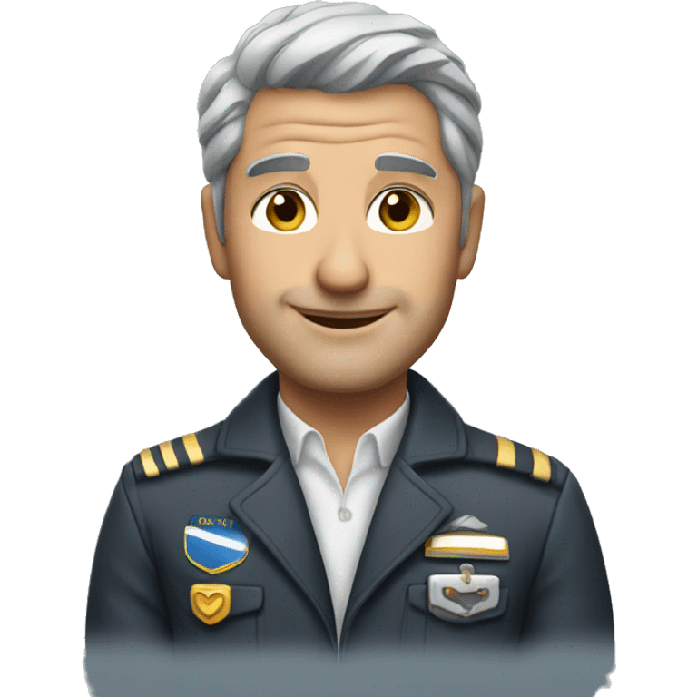 Handsome Pilot with grey hair emoji