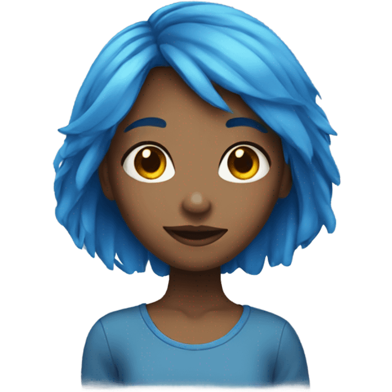 Girl with blue hair  emoji