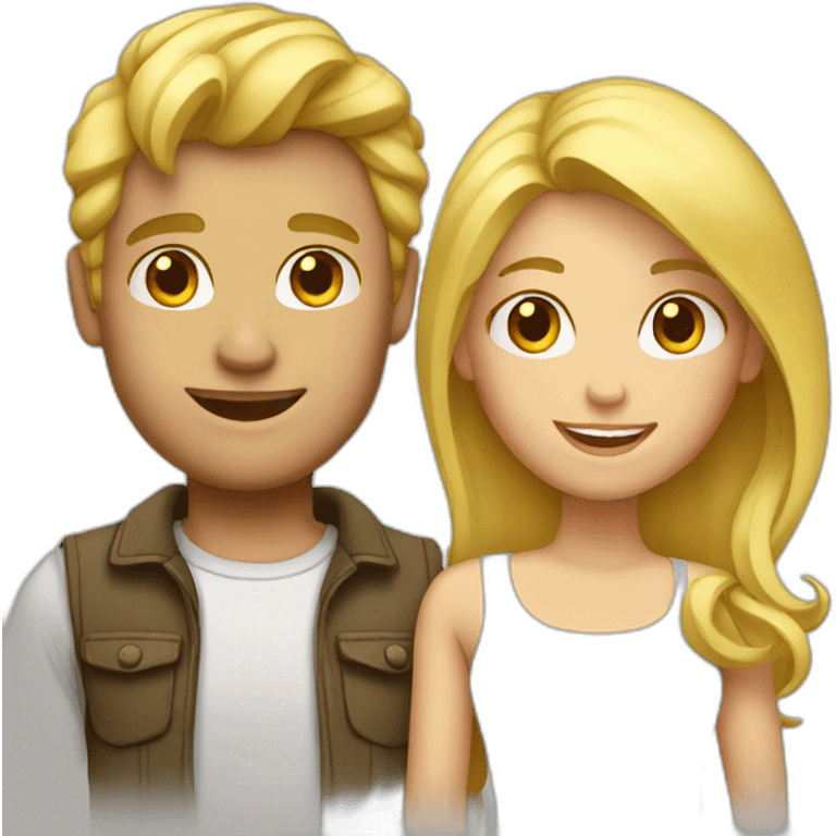 Blond couple emoji