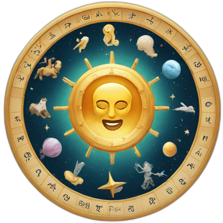 Astrology zodiac signs wheel emoji