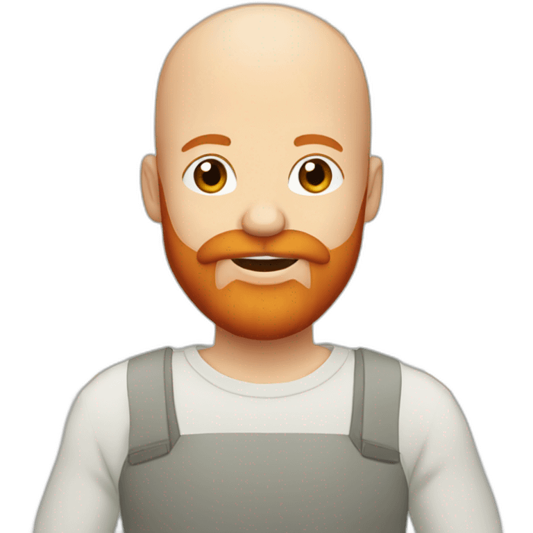 a bald man with a red beard drinking beer emoji