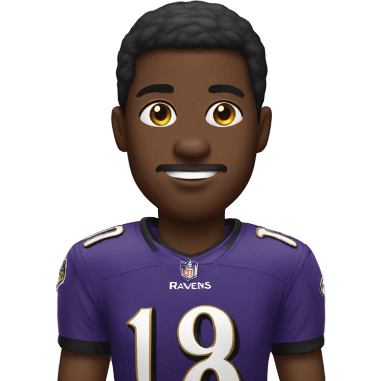 Black man wearing Baltimore ravens shirt emoji