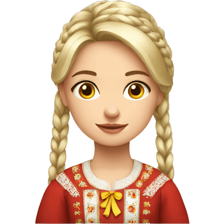 girl in ukrainian tradishional costume emoji