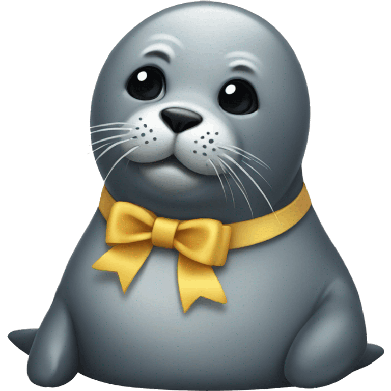 a seal wearing a bow emoji