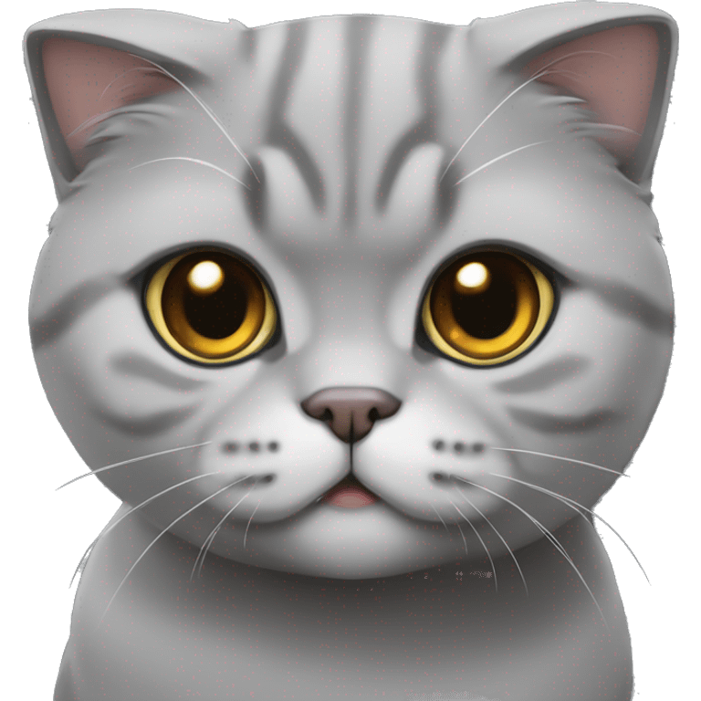 Grey Scottish fold cat  emoji