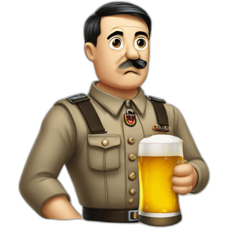 hitler torso drinking beer emoji