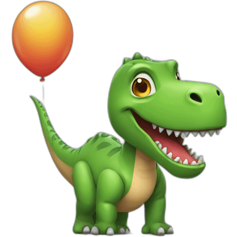 dinosaur with balloon emoji