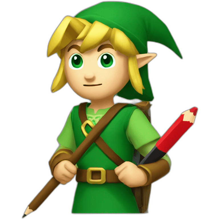 Link holding pencil (The Legend of Zelda) emoji