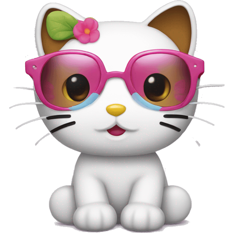 Hello kitty con lentes emoji