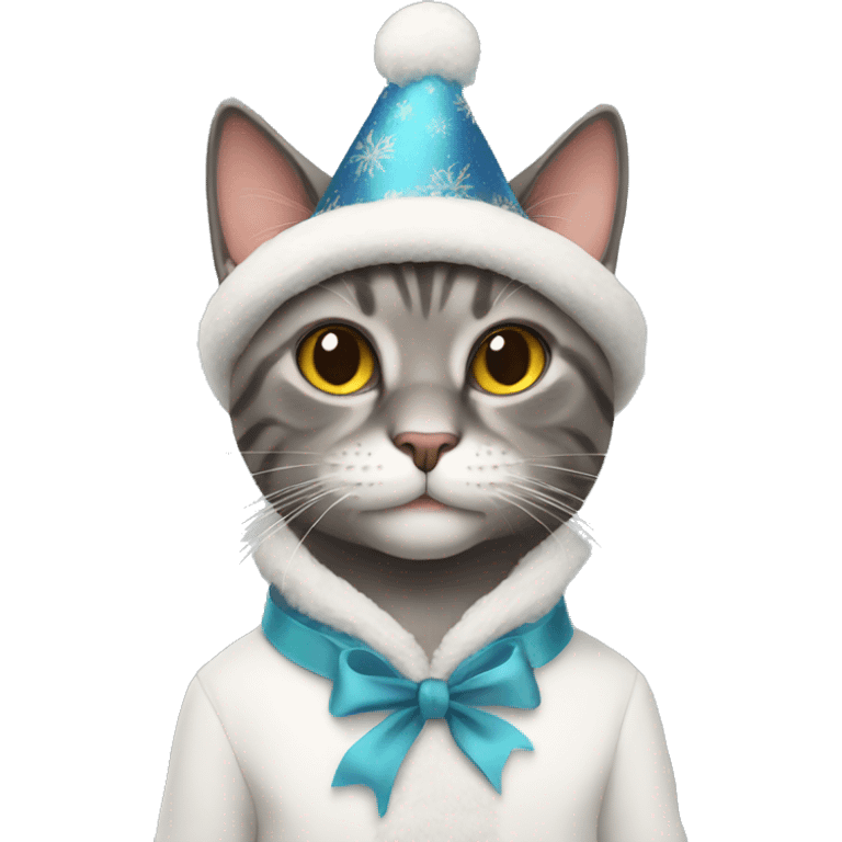 cat in a New Year's costume emoji