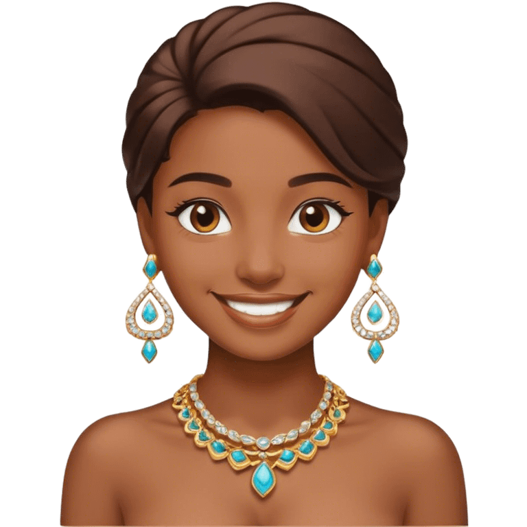 girl smiling with jewelry emoji