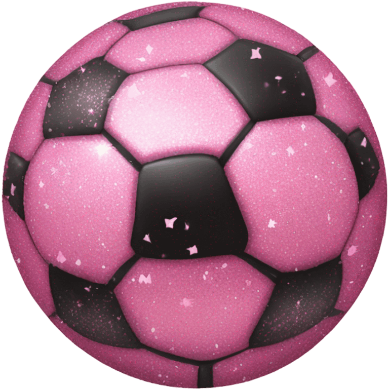 Pink soccer ball with glitter emoji