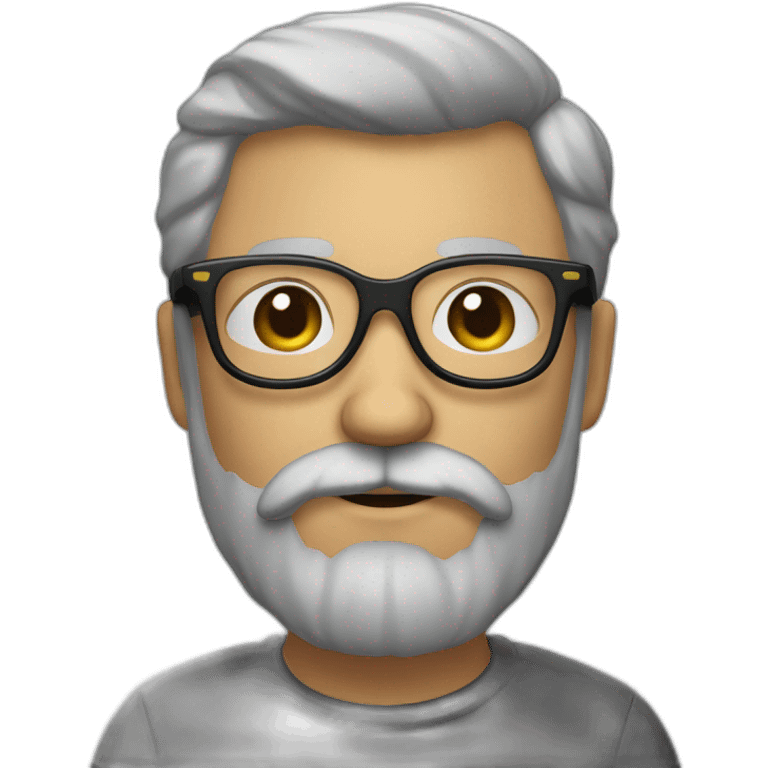 Homme chauve avec de la barbe et une paire de lunettes emoji