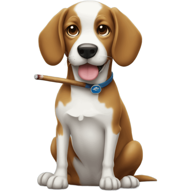 A dog with a smoking stick emoji