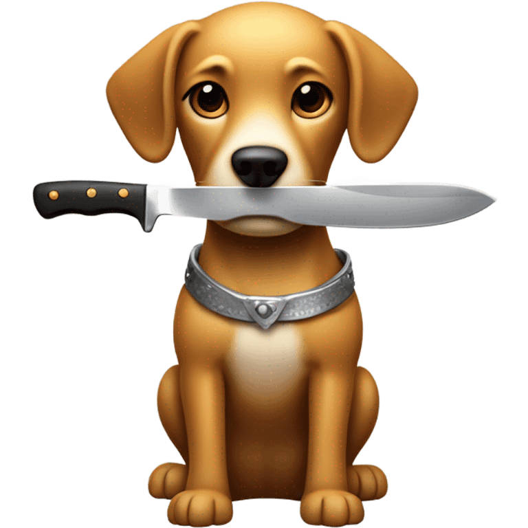 dog with a knife emoji