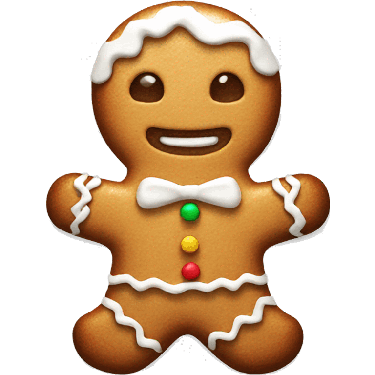 A gingerbread man with only white frosting cute and adorable  emoji