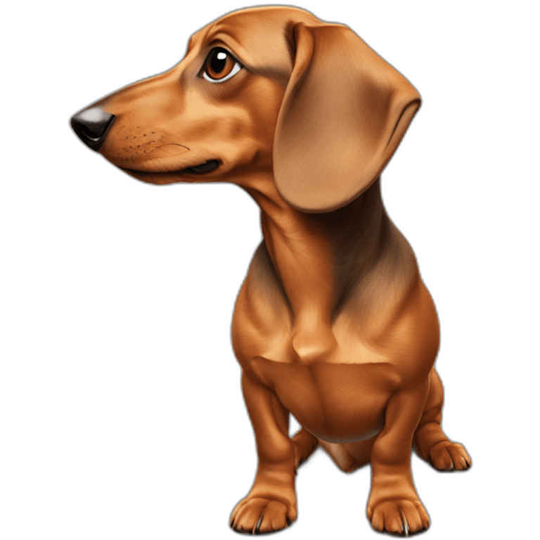 Dog head reality dachshund Looks to the left side 180 Degrees emoji