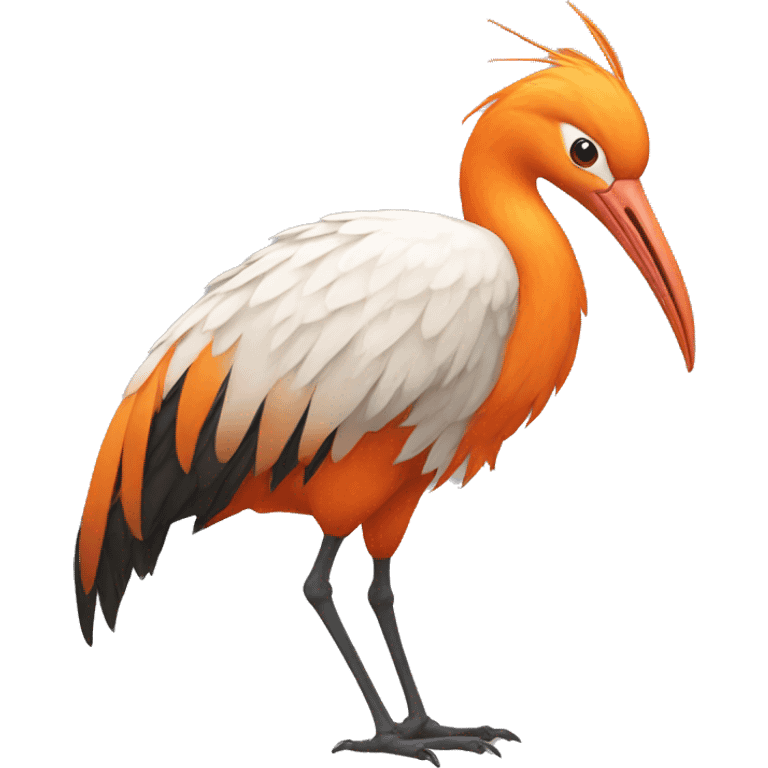 Orange Crane bird with orange feathers emoji